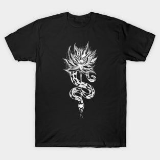 Snake and flower (White version) T-Shirt